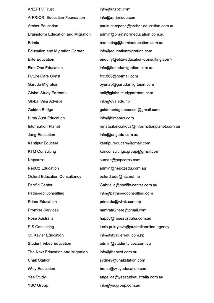 Agent Names – CIT